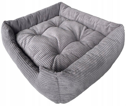 Minkštas pliušinis guolis 75x65cm pilkas, velvetinis