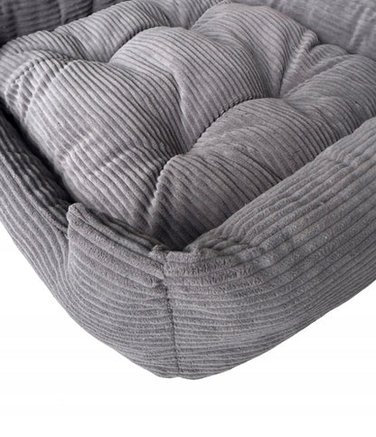 Minkštas pliušinis guolis 75x65cm pilkas, velvetinis