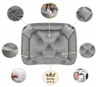 Veliūrinis šuns guolis, pilkas