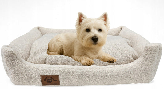 Minkštas šuns guolis, smėlio spalvos 70x60