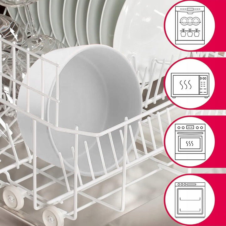Dvigubas keraminis šuns/katės dubuo ant medinio stovo 2x400ml, baltas