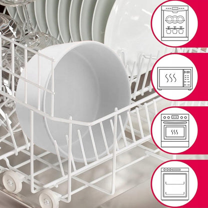 Dvigubas keraminis šuns/katės dubuo ant medinio stovo 2x400ml, baltas