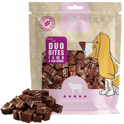 Dviejų skonių šunų skanėstas - ėriena ir menke 300 g