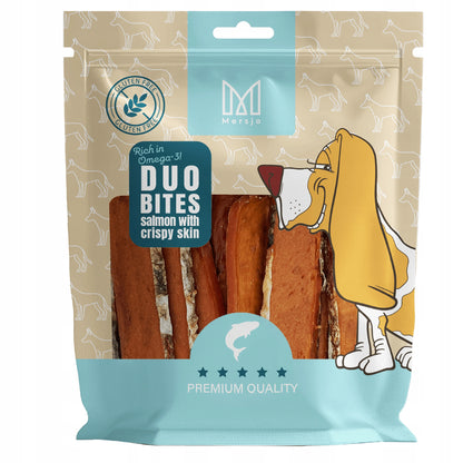Dviejų skonių šunų skanėstas - lašiša su traškia odele 200 g