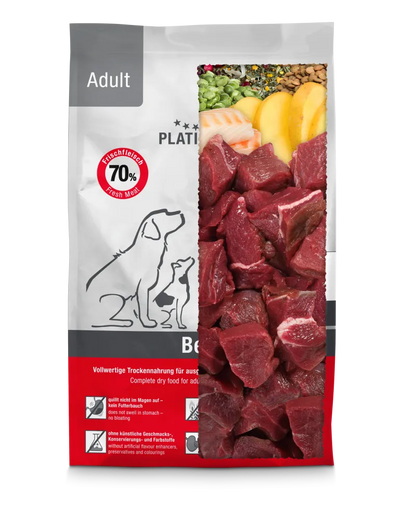 Platinum Adult sausas pašaras šunims su jautiena