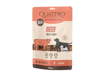 QUATTRO Maisto papildas suaugusiems šunims Jerky - Beef Fillets, 130 g
