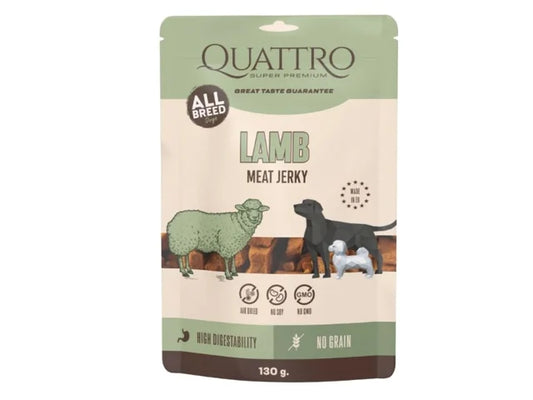 QUATTRO Maisto papildas suaugusiems šunims Jerky - Lamb protein bar, 130 g