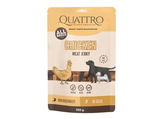 QUATTRO Maisto papildas suaugusiems šunims Jerky - Chicken Fillets, 130 g