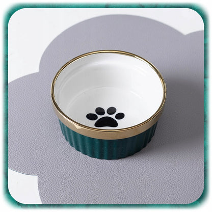 Dvigubas keraminis katės dubuo ant stovo 2x300m