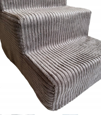 Stabilūs šunų laiptai rampos platforma 30cm velvetas, tamsiai smėlio spalvos