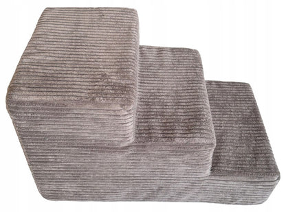 Stabilūs šunų laiptai rampos platforma 30cm velvetas, tamsiai smėlio spalvos