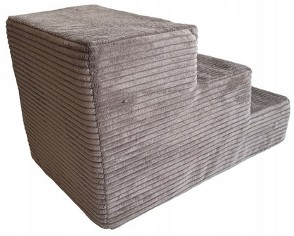 Stabilūs šunų laiptai rampos platforma 30cm velvetas, tamsiai smėlio spalvos