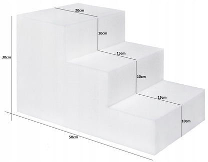 Stabilūs šunų laiptai rampos platforma 30cm velvetas, tamsiai smėlio spalvos