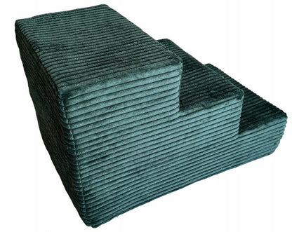 Stabilūs šunų laiptai rampos platforma 30cm velvetas, žalia