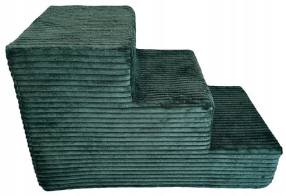 Stabilūs šunų laiptai rampos platforma 30cm velvetas, žalia