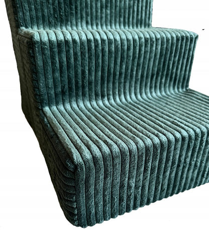 Stabilūs šunų laiptai rampos platforma 30cm velvetas, žalia