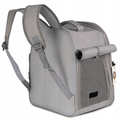 Katės transportavimo kuprinė su kišenėmis