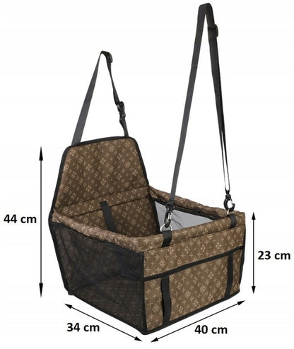 Automobilinė kėdutė šuniui, ruda
