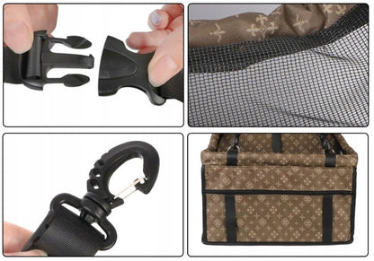 Automobilinė kėdutė šuniui, ruda