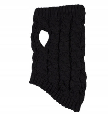 Šiltas megztinis šuniukui, juodas S