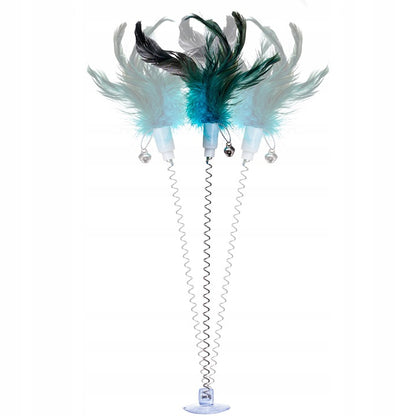 Interaktyvus žaislas katėms su plunksnomis