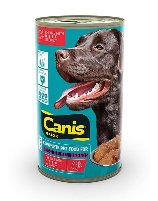 CANIS MAJOR konservuotas šunų maistas su jautiena, 1,25 kg