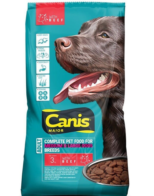 CANIS MAJOR sausas šunų maistas su jautiena, 3kg