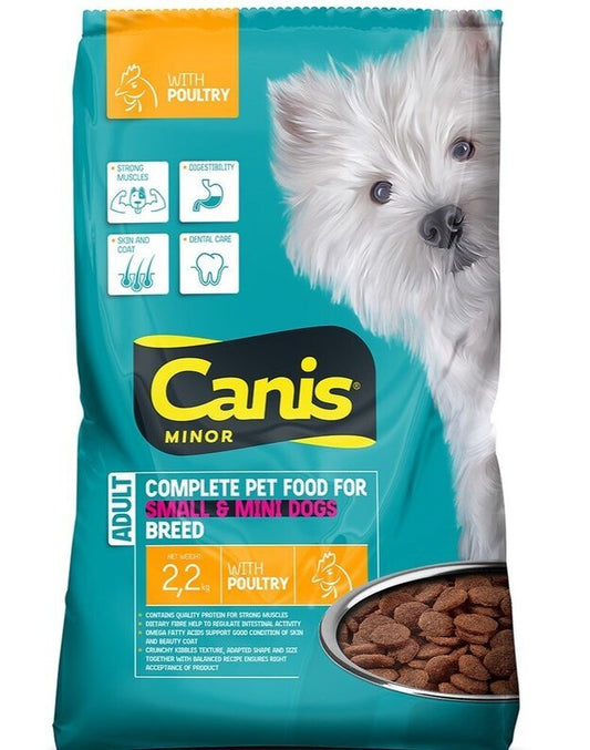 CANIS MINOR sausas pašaras mažoms veislėms su paukštiena, 2,2kg