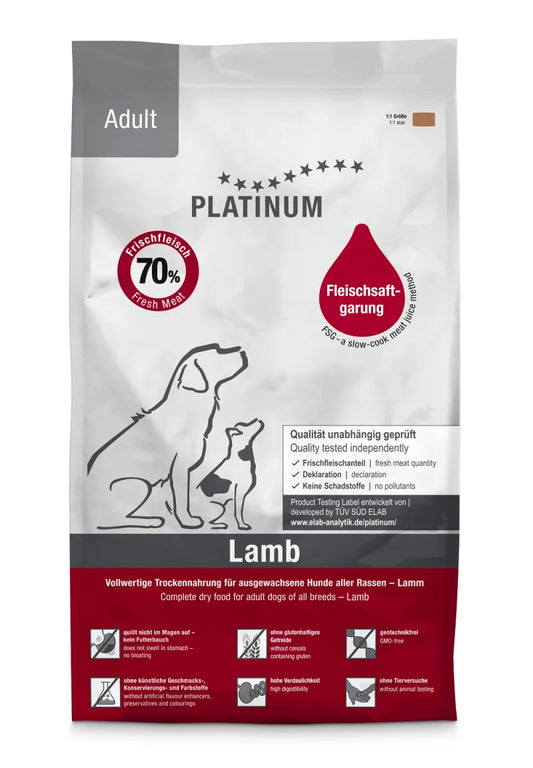 Platinum Adult sausas pašaras šunims su ėriena