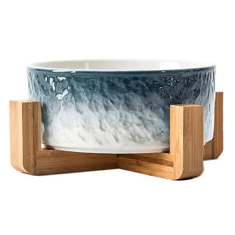 Keraminis dubenėlis su bambuko medžio stovu