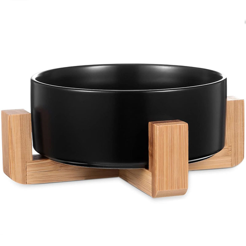 Keraminis dubenėlis su bambuko medžio stovu