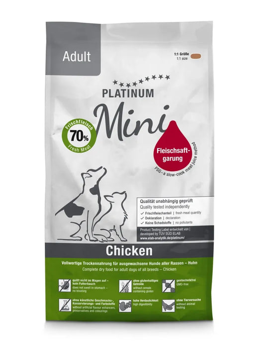 Platinum Adult Mini sausas pašaras mažų veislių šunims su vištiena 900g