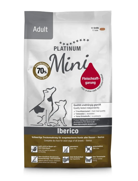 Platinum Adult Mini sausas pašaras mažų veislių šunims su Iberijos kiaulių mėsa 900g