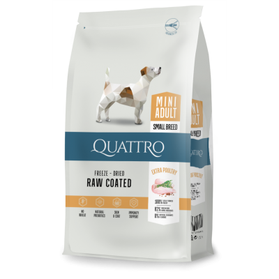 QUATTRO Mini Poultry su paukštiena sausas mažų veislių šunų pašaras 1,5kg